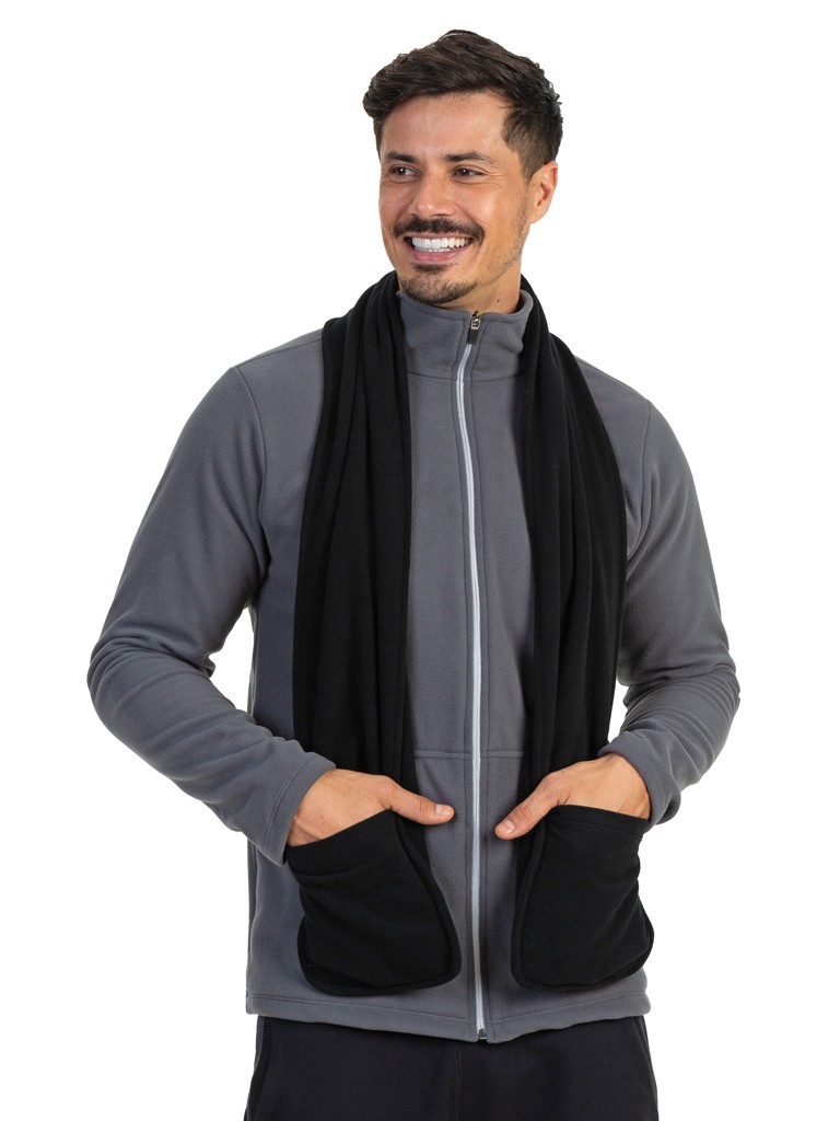 cachecol fleece com bolso masculino extreme uv preto b